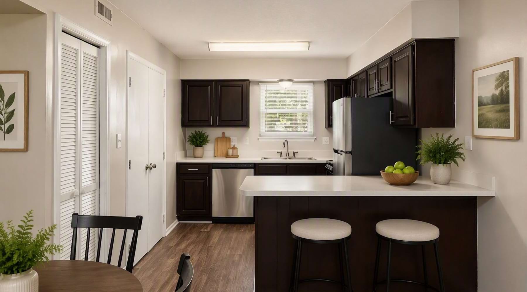 well lit kitchen