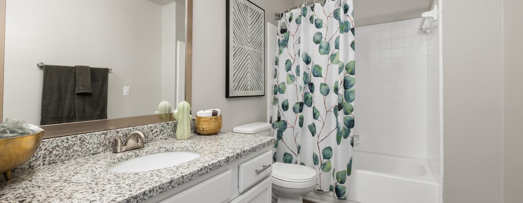 a bathroom with a sink and a shower